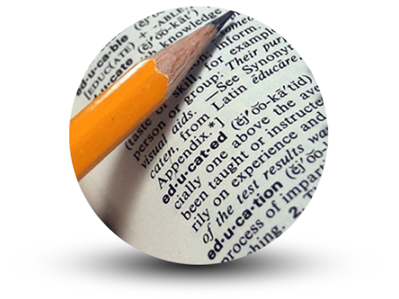 Dictionnaire et crayon