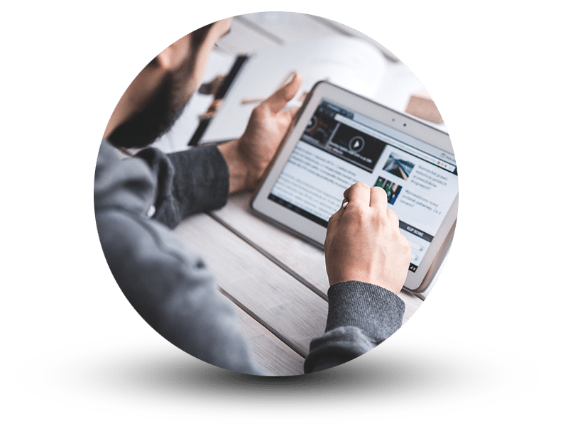 Site internet sur tablette